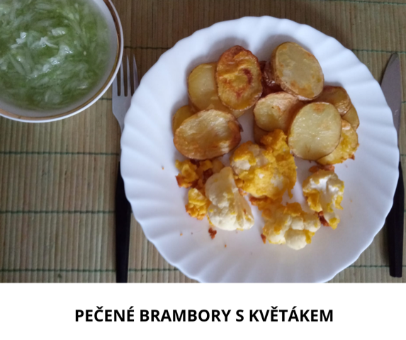 Pečené brambory s květákem